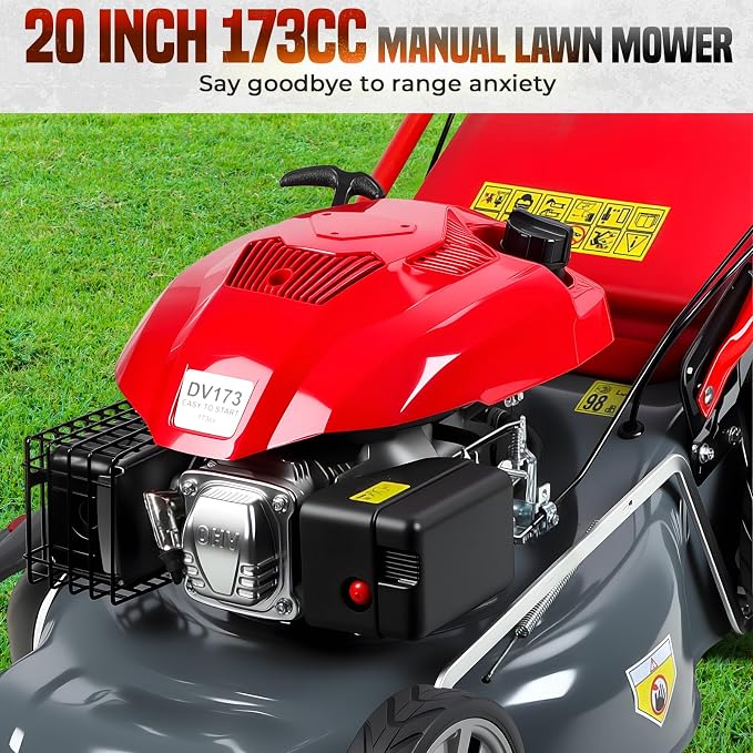 173cc 20-Inch Self-Propelled Lawn Mower, Lawn Mower, Push Lawn Mower with 60L Grass Tank for Yard Patio Lawn Landscaping - Image 2