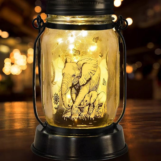 kyoryuger Elephant Gifts for Women/Men Elephant Lovers Solar Lantern Mom Birthday, Mothers Day, Solar Garden Decoration Outside for Yard, Patio,Backyard,Porch, Torches