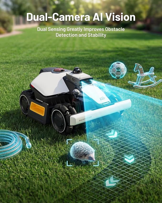 (2026 Upgrade) Mammotion LUBA mini 2 AWD 1500H Robot Lawn Mower with Garage, for 0.37 Acres, 360° LiDAR+Dual-Camera AI Vision, 80% Slope, DropMow, 20 Multi-Zone Management, Cutting Height 2.2"-4.0" - Image 6
