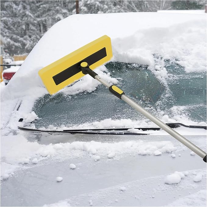 Snow Joe 2-in-1 Telescoping Snow Broom and Ice Scraper with 18-Inch Non-Scratch Foam Head - Car Cleaning Tool with Long Extendable Handle for Windshield, Roof, Truck, and SUV, SJBLZD-PRX - Image 8