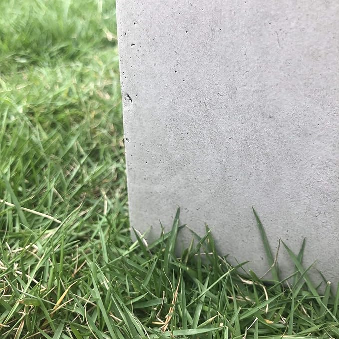 Kante 20.3" H Tall Rectangular Concrete Planter, Modern Square Diameter Plant Pot with Drainage Hole and Rubber Plug for Indoor Outdoor Home Patio Garden, Weatheted Concrete