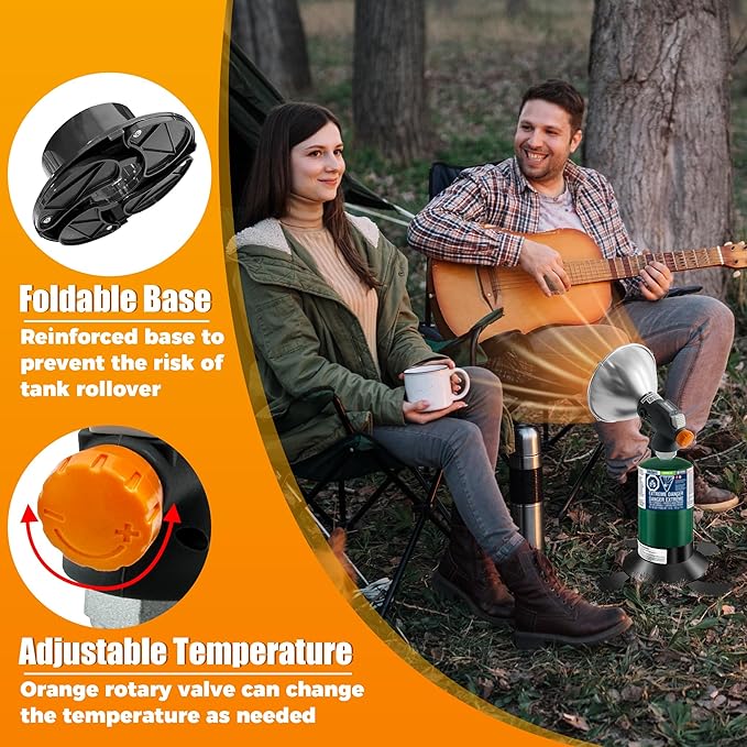 Propane Heater 8500BTU Portable Camping Gas Heater Tent Heater with Reinforced Base Propane Gas Tank Holder for Outdoor Camping Tent Garage Fishing