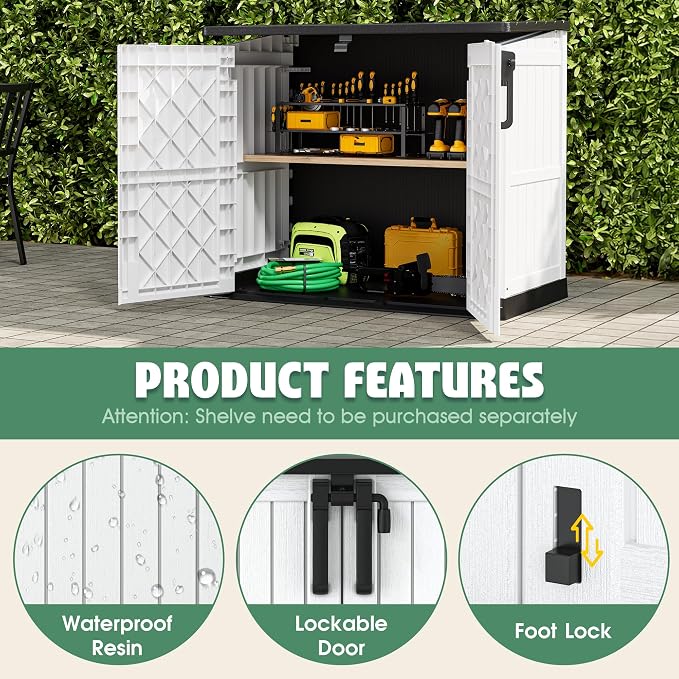 LHBcraft Outdoor Storage Cabinet 36 Cu Ft with Lockable Doors, Portable Horizontal Resin Storage Shed -Easy to Assemble, Waterproof Outdoor Storage Box for Backyards,Patios - Image 3