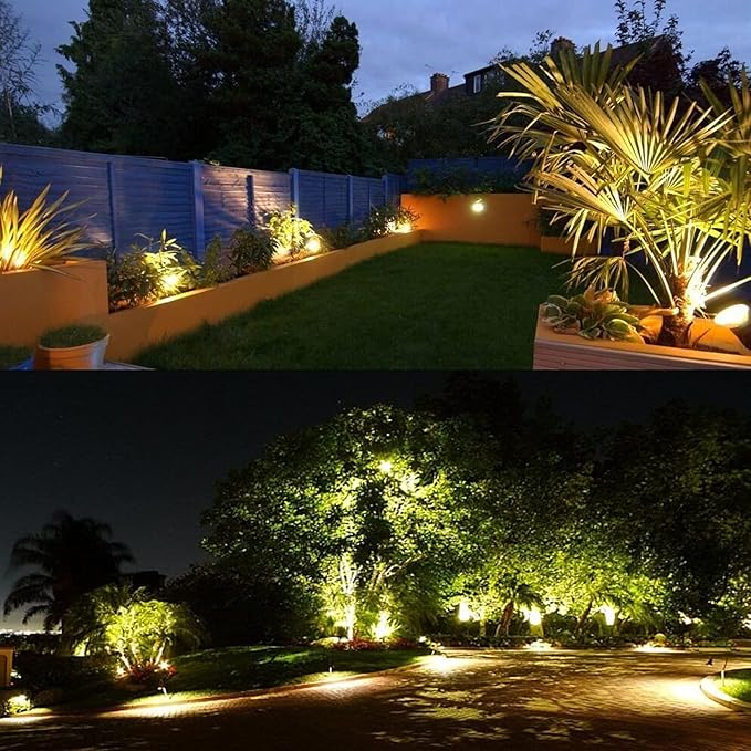 Low Voltage Landscape Lights 5W 500LM 12V 24V Outdoor LED Landscape Lighting 3000K Warm White IP66 Waterproof Garden Pathway Lights Yard Lawn Spotlights with Connectors (8 Pack)