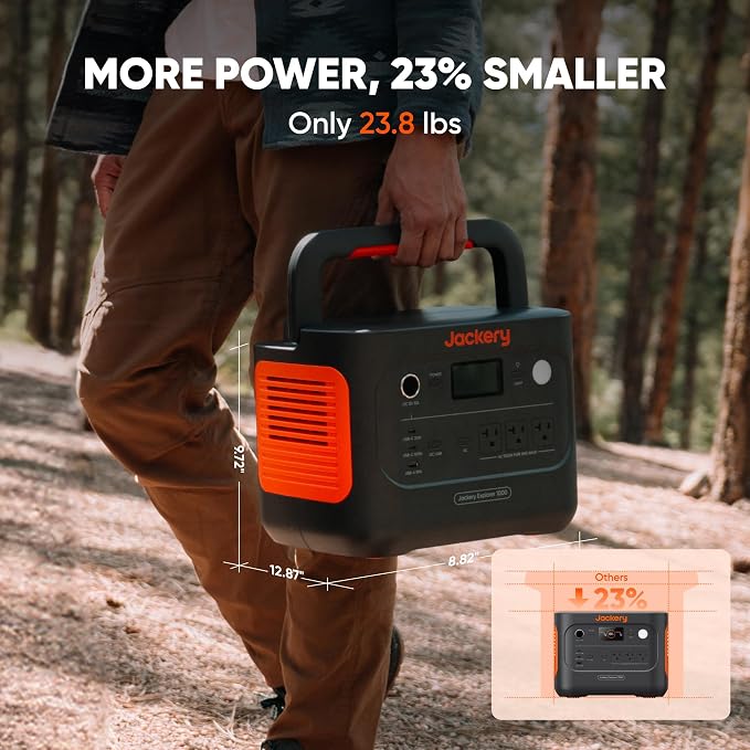 Jackery Solar Generator 1000 v2 with 2 * 200W Solar Panels, 1070Wh LiFePO4 Portable Power Station, 1500W AC Output, 1hr Fast Charge, Backup Power for Outdoor Camping, RV, Off-Grid & Emergency - Image 3