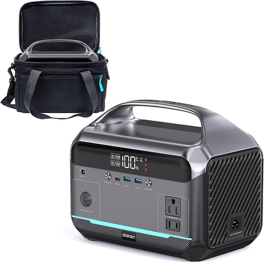 DARAN Portable Power Station 350W (600W Surge), Solar Generator 288Wh(90,000mAh) LiFePO4 Battery Backup with AC Outlets, 7-Port Design Power Bank for Camping, Hurricane Emergency RV by DARAN