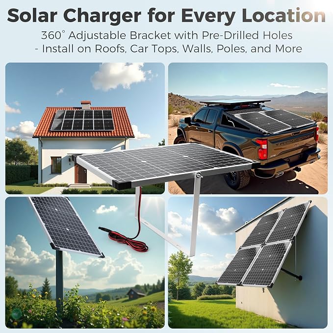 Voltset Solar Panel Kit 30W 12V with MPPT Controller, Solar Battery Trickle Charger Maintainer, Waterproof Solar Panel with Adjustable Mount Bracket for Boat RV Motorcycle Marine - Image 7
