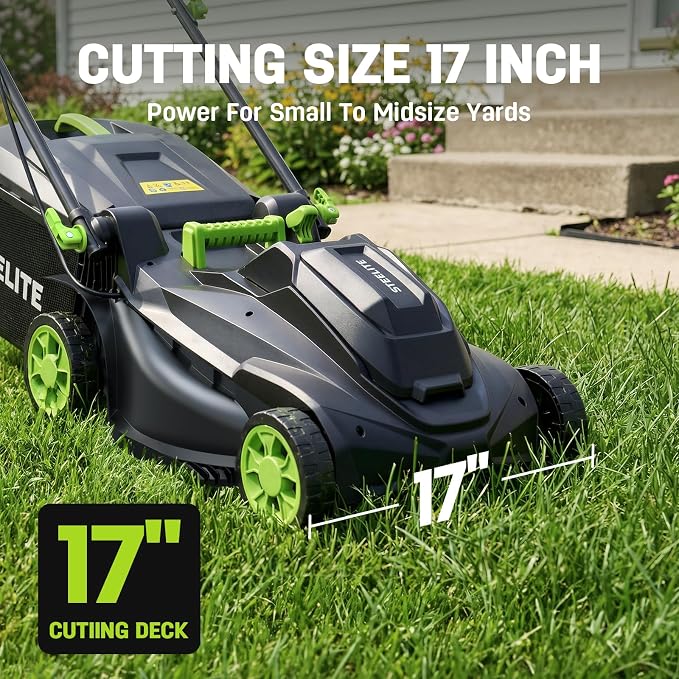 STEELITE 40V (2x20V) 17" Cordless Lawn Mower & 500 CFM Electric Leaf Blower Combo Kit with 2x4.0Ah Batteries & Dual Chargers - Image 3