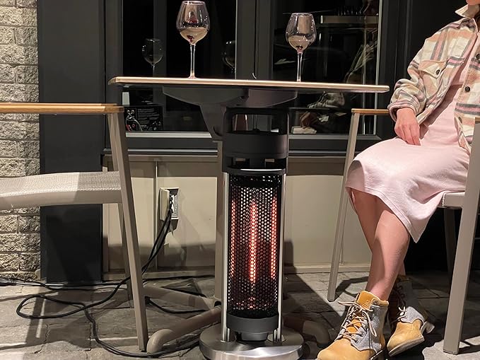 EnerG+ Infrared Electric Outdoor Heater - Portable (Under Table), Black (HEA-20960D-1)