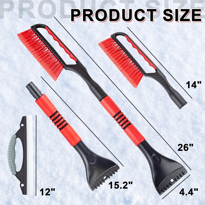 CARTMAN 26?€? Snow Brush with Ice Scraper, Snow Removal Car Brush, Detachable Snow Removal Tool for Cars, Trucks, SUVs, Windshield, Window, No Scratch - Image 2