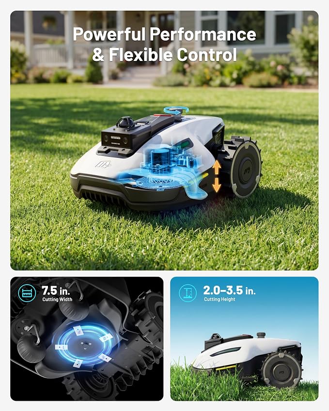 (2026 Upgrade) Mammotion YUKA mini 2 1000H Robotic Lawn Mower Reception 0.25 Acre, 360° LiDAR + AI Vision, 45% Slope, DropMow, Smart Battery Management,Cutting Heights 2.0"-3.5" - Image 9