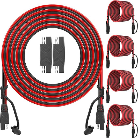 OYMSAE 25Feet SAE to SAE Extension Cable Quick Disconnect Connector 16AWG, for Automotive Solar Panel Extension Cable Plug(25FT(16AWG)) Pack of 4 by OYMSAE
