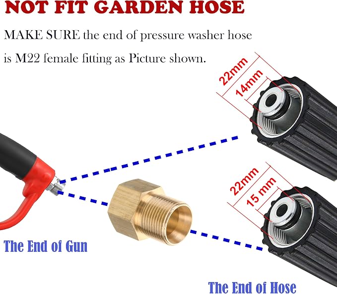 Tool Daily Pressure Washer Gun with Replacement Wand Extension, 30 Degree Curved Rod, 5 Nozzle Tips, 4000 PSI - Image 6