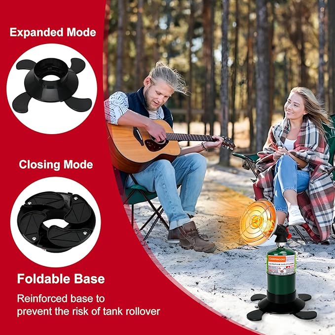 Portable Propane Heater for Camping, Outdoor Space Tent Heater, Self-Ignition Radiant Cordless Heater, Gas Heater with Foldable Gas Tank Holder for Hiking Ice Fishing Hunting