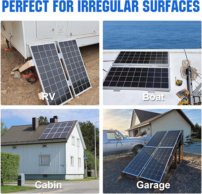 ECO-WORTHY 4 Units Solar Panel Mounting Brackets,Z Bracket Sets Lightweight Aluminum Corrosion-Free for RV, Trailer, Boat, Yachs, Wall and Other Off Gird Roof - Image 8
