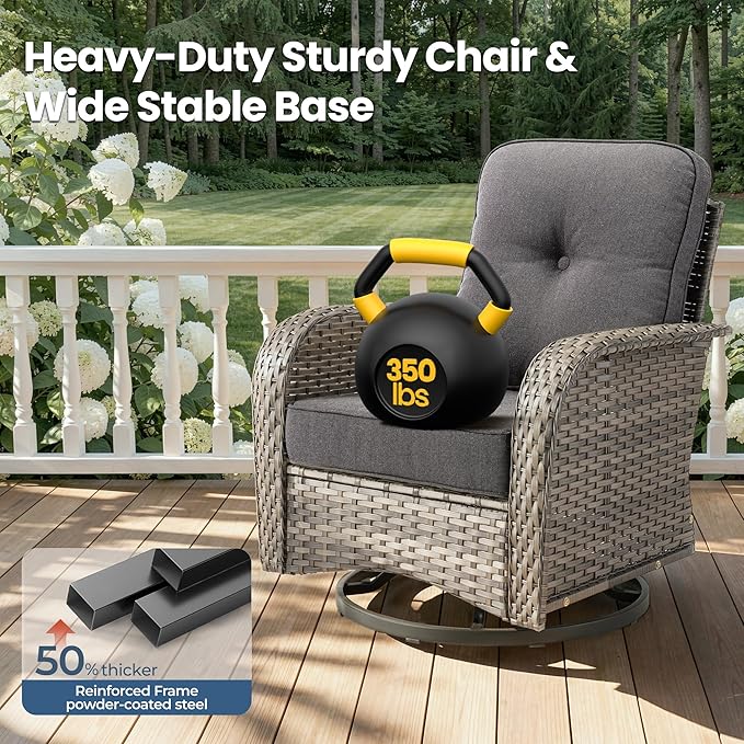 Weaxty 8 Pieces Outdoor Patio Furniture Sets with Swivel Rocking Patio Chairs and Loveseat Sofa,Coffee Table,All Weather Wicker Conversation Set for Deck Backyard Porch Poolside, Black