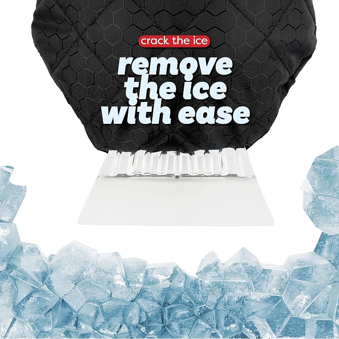 SCRUBIT Ice Scraper with Glove - Car Windshield Scraper for Ice and Snow w/Fleece Mitt - Quickly Scrape and Remove Snow While Staying Warm - Waterproof & Windproof - Car Scraper Snow Brush (Black) - Image 2