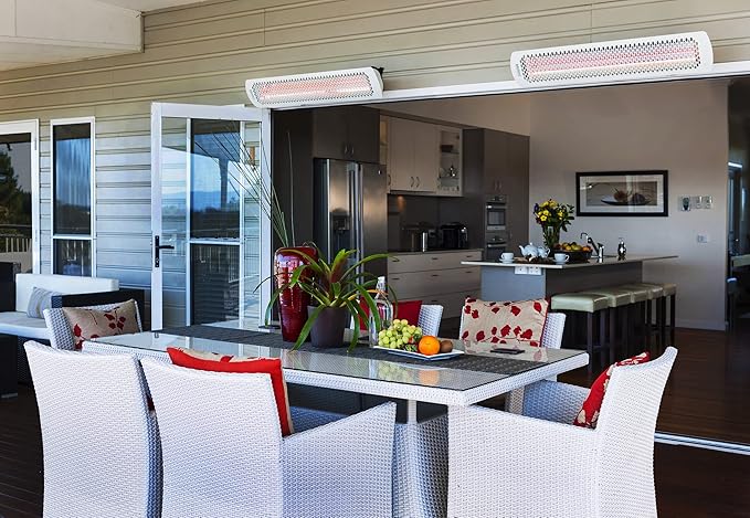 Bromic Tungsten Smart Heat 4000W Electric Patio Heater – Dual Element Infrared, 220V-240V, White Finish – BH0420012