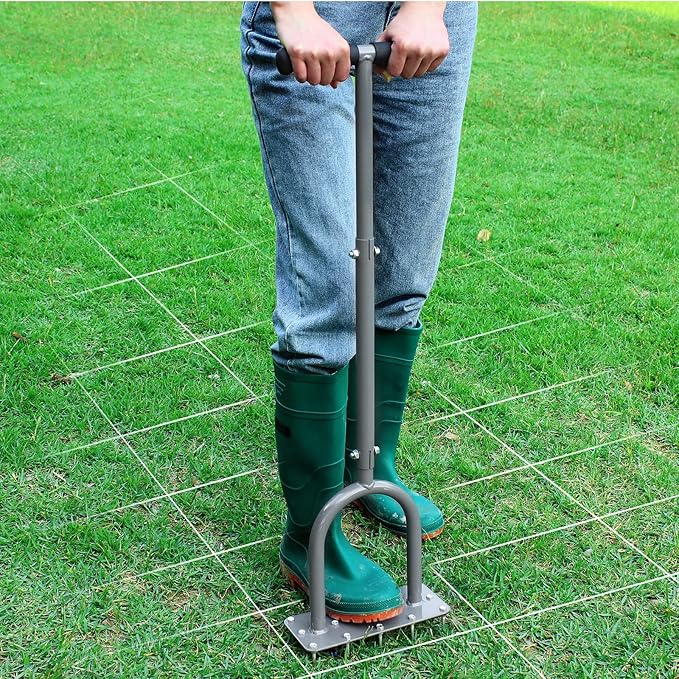 Walensee Lawn Aerator Spike Metal Manual Dethatching Soil Aerating Lawn with 15 Iron Spikes, Pre-Assembled Grass Plug Aerator Tools for Yard, Lawn Aeration, Garden Tool, Revives Lawn Health, Patented - Image 6