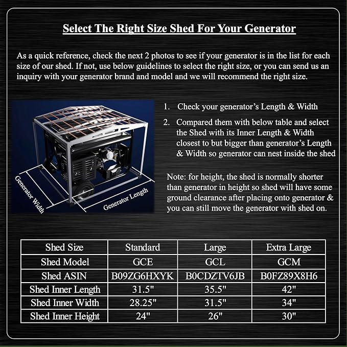 Generator Shed - Combining Generator Covers While Running & Generator Covers for Outside Storage into one. A Compact Generator Running Cover & Enclosure Built On Steel Frame (GCM) - Image 5