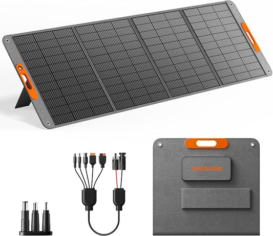 400W Portable Solar Panel for Power Station, 24% High Efficiency Lightweight ETFE Foldable Solar Panel Charger, MC4 Output, IP65 Waterproof, for Outdoor Camping, RV, Emergency Power Supply by TWELSEAVAN