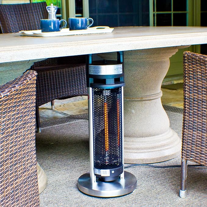 EnerG+ Infrared Electric Outdoor Heater - Portable (Under Table), Black (HEA-20960D-1)