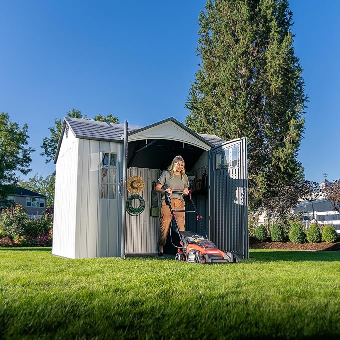 Lifetime Outdoor Storage Shed, 10 x 8 Foot, Gray - Image 5