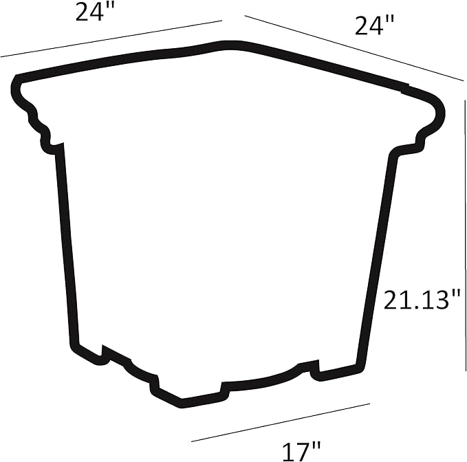 The HC Companies 24" Premium Plastic Terrazzo Square Planter 24"x24"x21.13" in Sandstone Color
