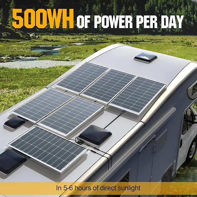 SOLPERK 100 Watt Solar Panel 12 Volt, 100W Solar Panel High-Efficiency Monocrystalline Solar Panels for Home, RV, Camping, Marine, Rooftop, Off-Grid Applications - Image 6