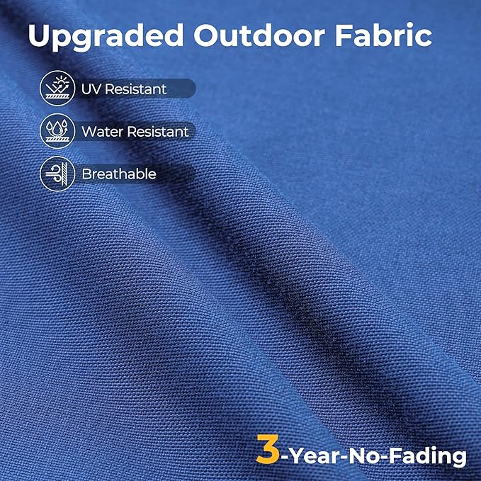 HOOOWOOO Patio Sectional Furniture Set,3 Piece Couch Set with 2 Matching Corner Chairs and 1 Table(Navy Blue)