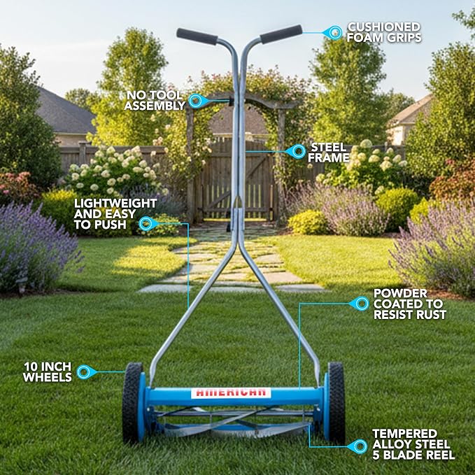 American Lawn Mower Company 2415-16 16-Inch 5-Blade Reel Push Lawn Mower - Image 4