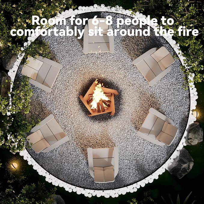 Decoroca Corten Steel Fire Pit - Outdoor Wood Burning Pit for Backyard Patio, Garden & Terrace, Durable & Weather-Resistant, Ideal for Family Gatherings & Parties - Image 5