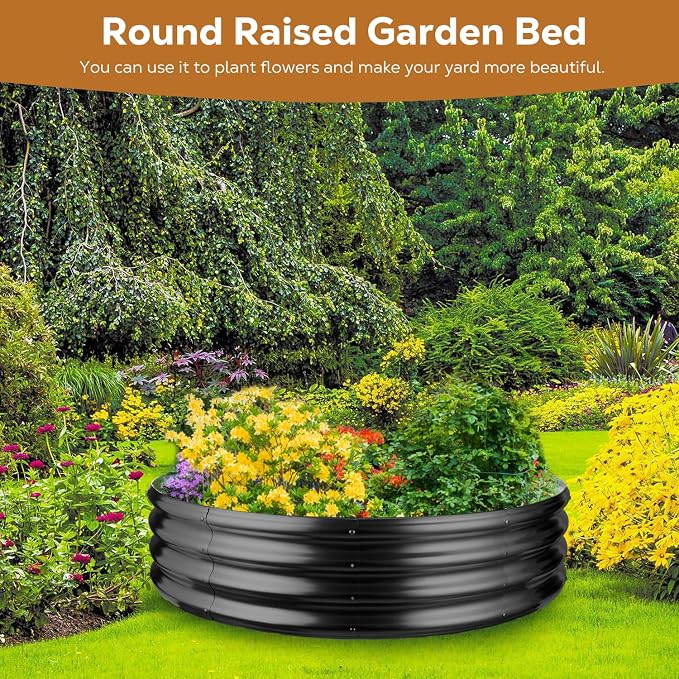 Raynesys 60 Inch Round Galvanized Fire Pit Ring, Round Galvanized Fire Ring, 5 Feet Diameter Round fire Pit, Outdoor fire Pit for Backyard, Camping, Bonfire, Black - Image 2