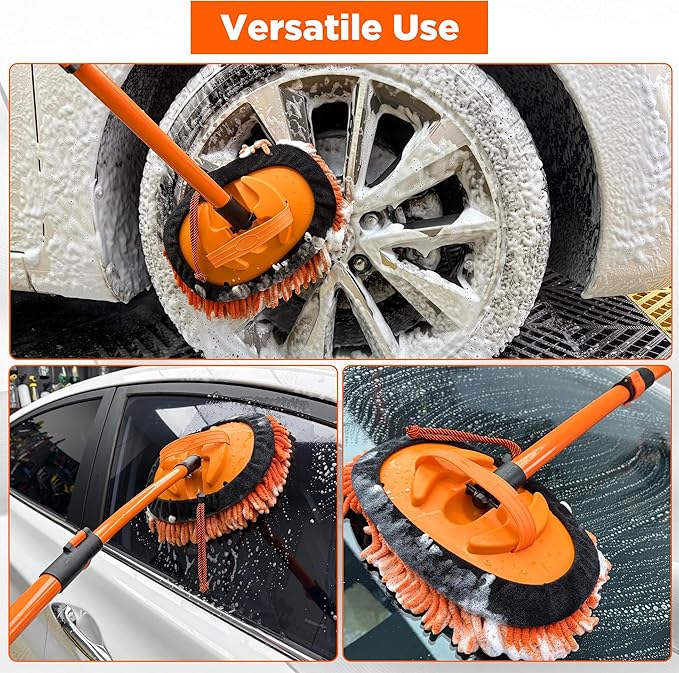 Tool Daily Short Pressure Washer Gun with Foam Cannon, 15° Curved Car Wash Brush with Long Handle, 5 Nozzle Tips, 1/4” Quick Connect - Image 5