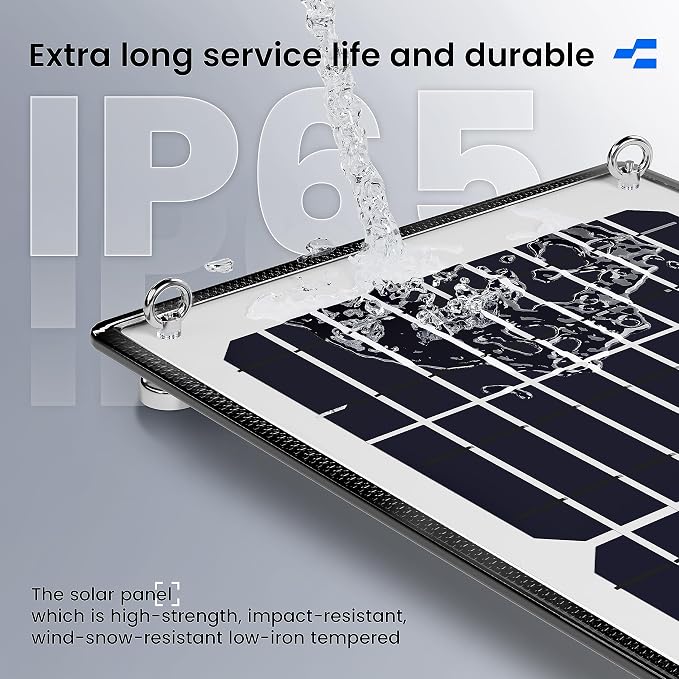 POWOXI Solar Panel Kit 12V 20W Magnetic + MPPT Charge Controller Waterproof Solar Battery Charger Maintainer Solar Trickle Charger Alligator Clip for Car Boat RV Motorcycle Marine, etc. - Image 3
