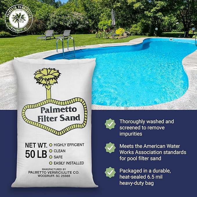 Swimming Pool Filter Sand for Above Ground and Inground Pools, Natural Silica, 50 Lb Bag - Residential and Commercial Pool System Accessories - Supplies for Cleaning and Maintenance - Image 2