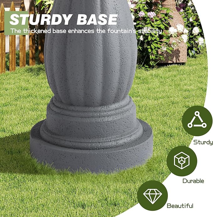 Italian Outdoor Water Fountains - 47.4'H Garden Fountains and Waterfalls Outside, Large Cascading Indoor Floor-Standing Resin Bubbler Fountain Features W/Pump for Patio and Yard Decor