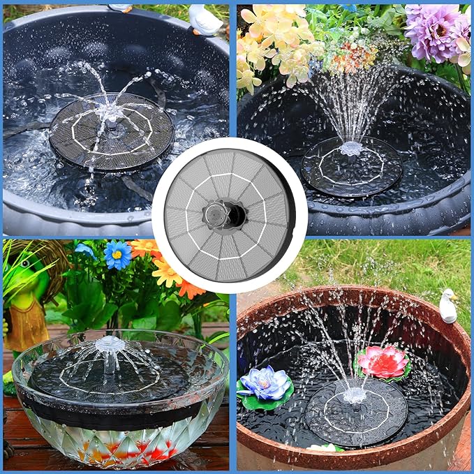 AISITIN 3.5W Solar Fountain for Bird Bath Upgraded 2026, Solar Water Fountain Kit with 3 Fixed Bracket & Multiple Nozzles & Storage Interface for Bird Bath, Garden, Courtyard, Pond, Pool and Outdoor