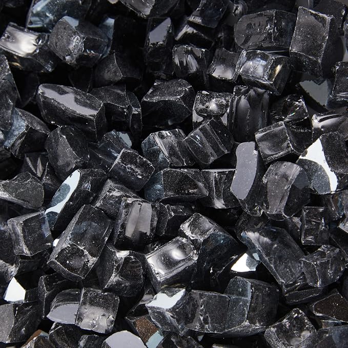 HeatPro Fir Pit Glass,Black Reflective by WOHomeFurniture