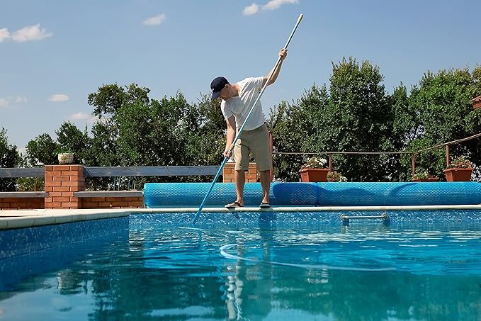 POOLWHALE Professional 12 Feet Blue Anodized Aluminum Telescopic Swimming Pool Pole,Adjustable 3 Piece Expandable Step-Up,for Skimmer Nets, Vacuum Heads and Brushes, Strong Grip & Lock - Image 6