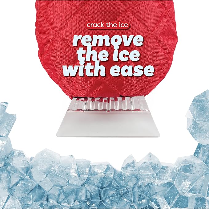 SCRUBIT Ice Scraper with Glove - Car Windshield Scraper for Ice and Snow w/Fleece Mitt - Quickly Scrape and Remove Snow While Staying Warm - Waterproof & Windproof - Car Scraper Snow Brush (Red) - Image 2