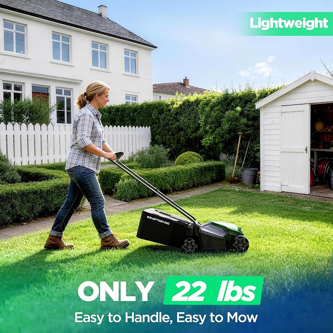 14" Cordless Lawn Mower, 40V Lightweight Push Mower with 2×5.0Ah Battery, Ultra-Quiet Motor for Small Yards, Lawn Care, Backyard Maintenance - Image 3