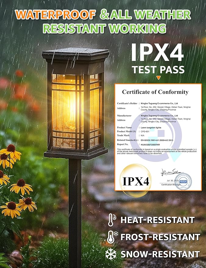 8 Pack Solar Lights Outdoor Waterproof, Bright Solar Pathway Lights with Auto On/Off, Weatherproof Garden Landscape Lighting for Yard Patio Walkway Lawn Decor