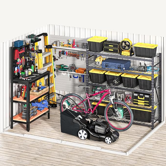 DWVO 8'x6' Large Metal Outdoor Storage Shed, Heavy Duty Tool Storage Sheds for Backyard Patio Lawn - Ideal for Bicycles, Garden Tools, and Lawn Equipment, Easy-to-Assemble, White - Image 7