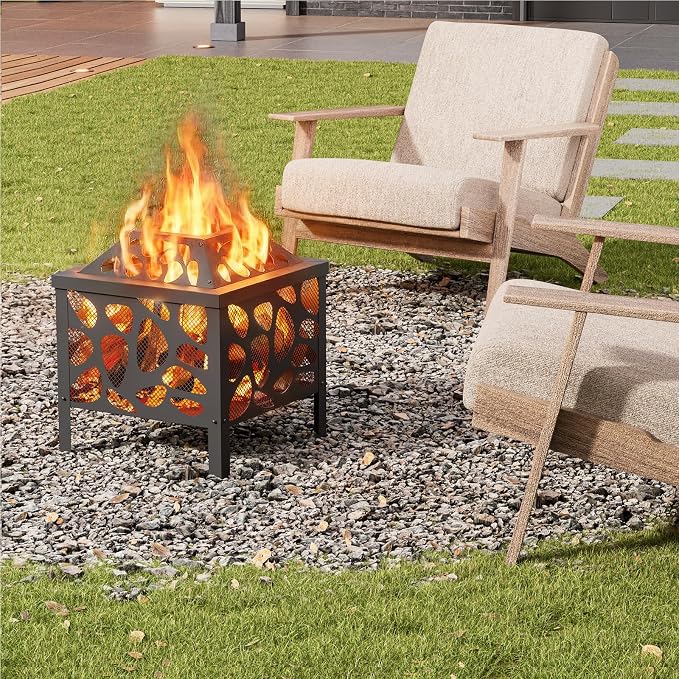 15.7 inch Small Fire Pit for Outside, Outdoor Wood Burning Fire Pit, with Anti-Spark Mesh Guard, Small Bonfire Pit,Firepit Bowl for Patio Camping Backyard Deck Picnic Porch - Image 2
