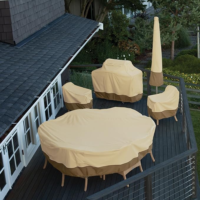 Classic Accessories Veranda Water-Resistant 32 Inch Square Stand-Up Patio Heater With Table Cover, Outdoor Heater Cover