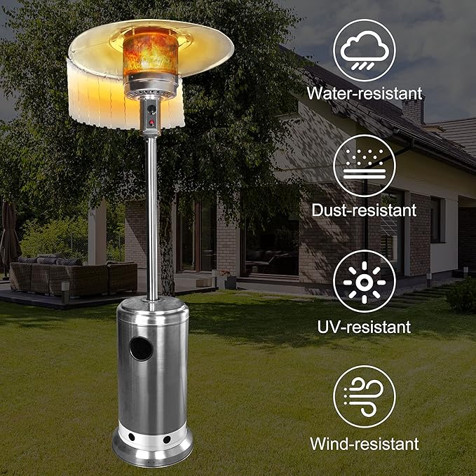 Patio Heater Reflector Shield, Upgraded 12" Height Heat Focusing Reflector for Round Natural Gas and Propane Patio Heaters - for Extra Heat Reflecting Power(10 Panels)