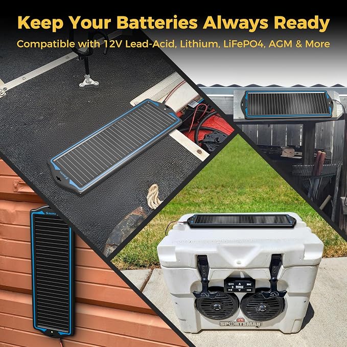 SUNAPEX 12V Solar Battery Charge: Waterproof Portable Solar Panel Kit - Battery Maintainer Trickle Charger - with Upgrade Built in Charge Controller for Car Boat RV Trailer Automotive Motorcycle - Image 8