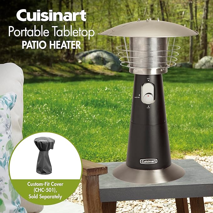 Cuisinart 11,000 BTU Outdoor Propane Heater Bundle with 4 feet LP Adapter Hose