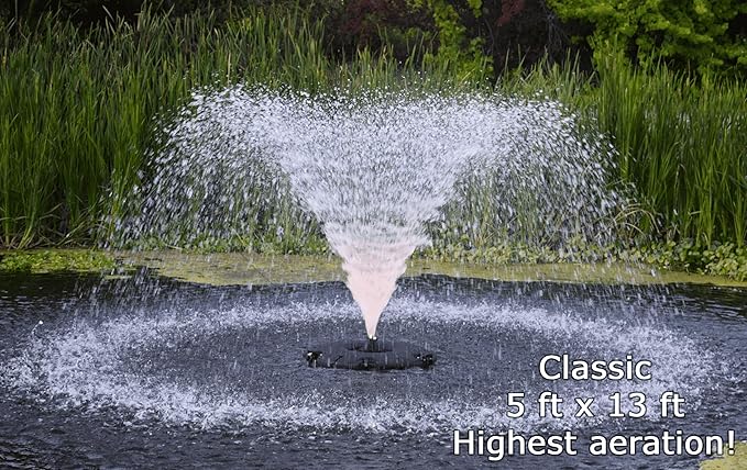 Custom Pro FT 14000 Floating Pond Fountain and Aerator Complete Kit with 14,000 GPH Pump, 100 Foot Power Cord, 3 Spray Styles | 100% US-Based Customer Service and Warranty
